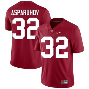 #32 Mens UA Crimson Tide Alex Asparuhov Crimson College Football Player Jerseys 143480-472