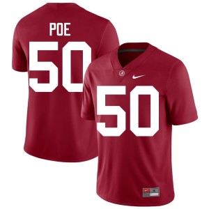 #50 Men's Embroidery College Football Casey Poe Crimson UA Jerseys 795764-725