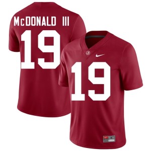 #19 Chuck McDonald III Men's Alabama Crimson Tide Replica Crimson College Football Jersey 392151-670