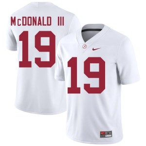 #19 Replica Chuck McDonald III College Football Roll Tide White Men Jersey 358138-811