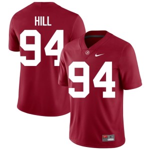 #94 College Football Edric Hill Crimson Tide Men's Crimson Player Jerseys 587642-883