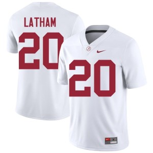 #20 UA Crimson Tide Men's College Football White 2026-27 Jah-Marien Latham Jersey 415633-382