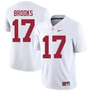 #17 Lotzeir Brooks Mens White UA Crimson Tide Official College Football Jersey 917725-972