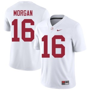#16 Red Morgan White UA Crimson Tide Stitched College Football Mens Jersey 469620-587