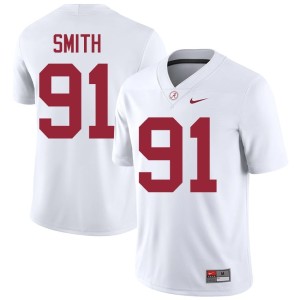#91 Replica Roll Tide Caleb Smith Mens White College Football Jersey 940548-611