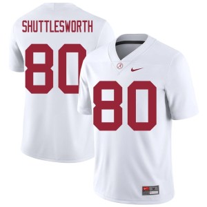 #80 College Football Jaxon Shuttlesworth Men Crimson Tide White Official Jersey 959373-754