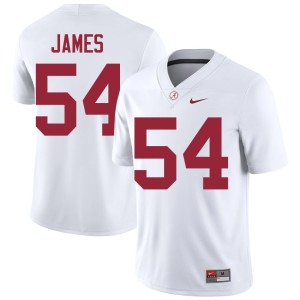 #54 Go Bama Stitched Mens Jayvin James College Football White Jersey 396537-281