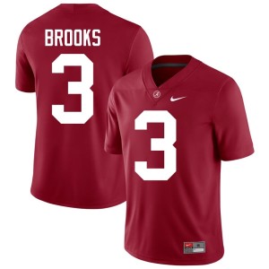 #3 College Football Embroidery Lotzeir Brooks Crimson Mens Bama Jersey 999015-378