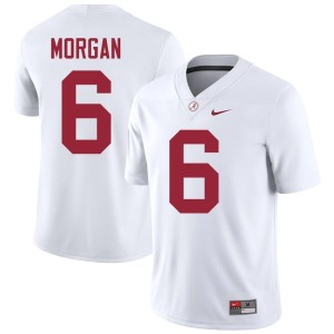 #6 Official College Football Red Morgan Men White University of Alabama Jerseys 565311-673