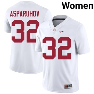 #32 2026-27 Womens Roll Tide Alex Asparuhov White College Football Jerseys 651232-925