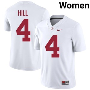 #4 University Alabama College Football White Daniel Hill Womens Jerseys 843156-319