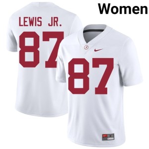 #87 The Tide Women's White Danny Lewis Jr. College Football Game Jerseys 967257-802