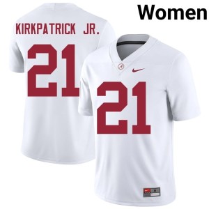 #21 College Football Dre Kirkpatrick Jr. White Women's Go Bama Replica Jersey 444865-623