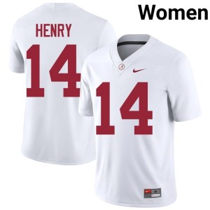 #14 White UA College Football Fatutoa Henry Women's Limited Jersey 487466-149