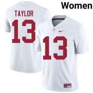 #13 College Football UA White Women University Ivan Taylor Jerseys 124938-533