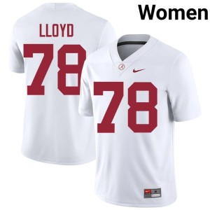 #78 Go Bama Jackson Lloyd College Football Women Alumni White Jersey 948964-234