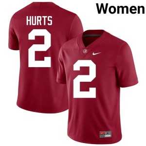 #2 UA Crimson Tide Crimson Player College Football Jalen Hurts Women's Jerseys 149907-192