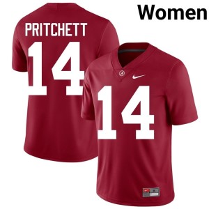 #14 Replica Womens Go Bama College Football Marshall Pritchett Crimson Jerseys 844803-644