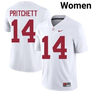 #14 NCAA White College Football Women's Marshall Pritchett UA Jersey 326793-850