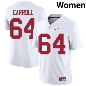 #64 Women White College Football Bama Michael Carroll Stitched Jersey 801687-523