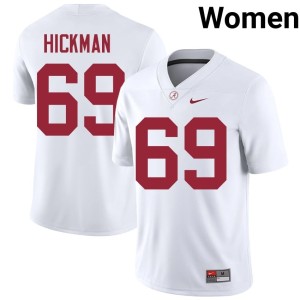 #69 Alabama White College Football Player Baker Hickman Women Jerseys 359652-891