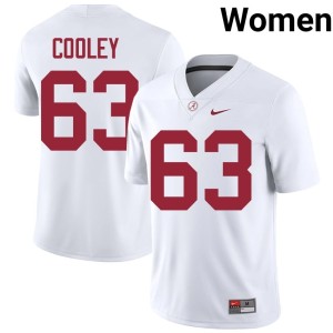 #63 White Bryson Cooley Official Womens College Football Bama Jersey 926234-591