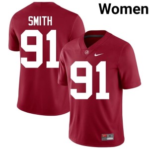 #91 Women's College Football Caleb Smith Crimson 2026 Bama Jersey 170135-583