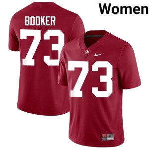 #73 Chris Booker Crimson Tide College Football Crimson Women's Stitched Jersey 796752-212