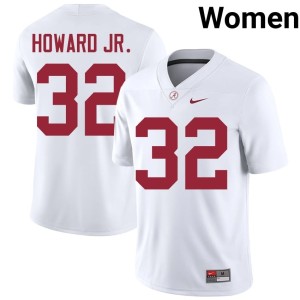 #32 Stitched Corey Howard Jr. University of Alabama College Football Women White Jerseys 406517-227