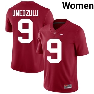 #9 Desmond Umeozulu Embroidery Crimson College Football Crimson Tide Women Jersey 407442-156