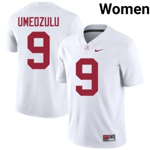 #9 Desmond Umeozulu College Football 2026 Women White Alabama Crimson Tide Jersey 621131-813