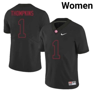 #1 Devan Thompkins Women's University of Alabama Black College Football NCAA Jerseys 562720-468