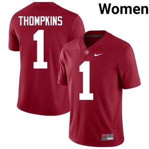 #1 Womens Devan Thompkins Embroidery Crimson Alabama Crimson Tide College Football Jerseys 702841-337