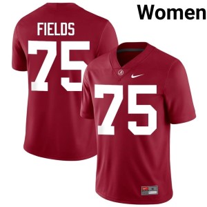 #75 Bama Limited Ethan Fields College Football Women Crimson Jerseys 948718-244