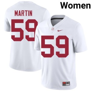 #59 JD Martin Womens Go Bama White NCAA College Football Jerseys 457479-142