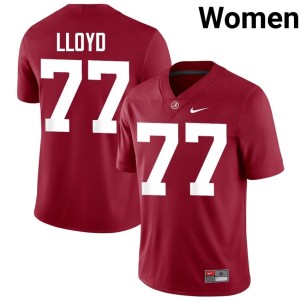 #77 College Football Women's Official Jackson Lloyd Bama Crimson Jersey 726949-337
