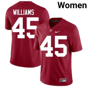 #45 Roll Tide NCAA Jay Williams College Football Women Crimson Jersey 448138-674