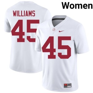 #45 Crimson Tide College Football NCAA Jay Williams Women White Jerseys 246761-329