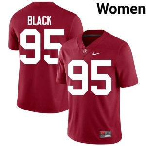 #95 College Football Bama Crimson Womens NCAA Leslie Black Jerseys 229210-173