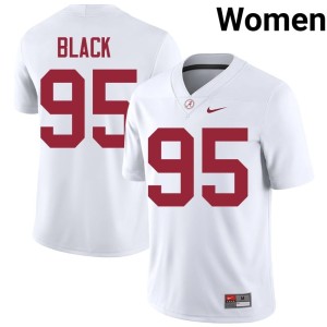 #95 University of Alabama University Women's College Football White Leslie Black Jersey 746537-430