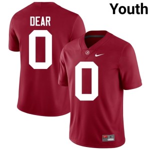 #0 UA Crimson Tide AK Dear College Football University Crimson Youth Jersey 629426-706