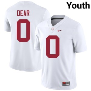 #0 AK Dear University White Youth Bama College Football Jerseys 243189-140