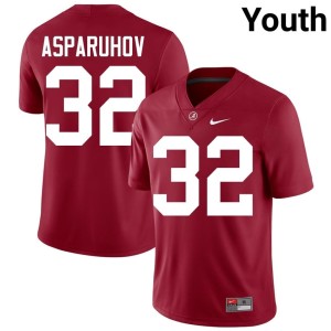 #32 UA College Football Youth Player Crimson Alex Asparuhov Jerseys 482385-191