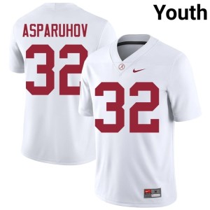#32 College Football Bama White Alex Asparuhov Youth 2026 Jerseys 901878-986