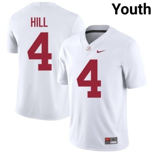 #4 Daniel Hill College Football White Bama Youth Stitched Jersey 371583-808