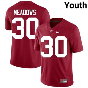 #30 College Football Derek Meadows Crimson Alabama Crimson Tide Limited Youth Jerseys 430013-838