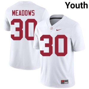 #30 College Football White High School Youth Bama Derek Meadows Jerseys 326708-262