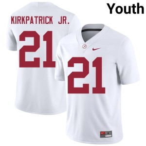 #21 Bama Embroidery Dre Kirkpatrick Jr. White College Football Youth Jersey 144839-353