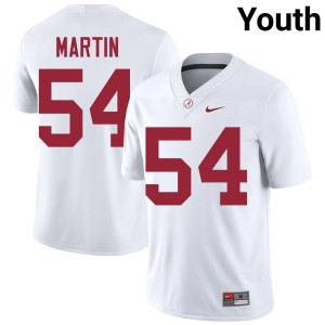 #54 College Football Youth White Game University of Alabama JD Martin Jersey 129881-709