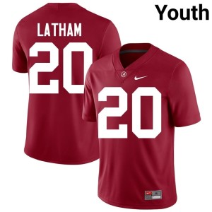#20 Crimson Limited Jah-Marien Latham Youth College Football University of Alabama Jersey 971648-423